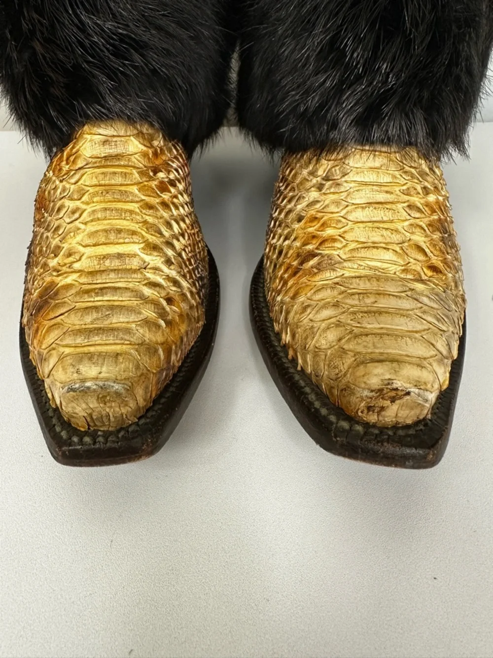 Lucchese Boots Exotic Fur Canty Western Heel Women’s Size 9.5 - Picture 5 of 13